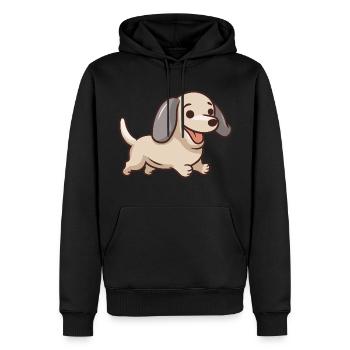 Joy Sprinter – L’amour à quatre pattes - Sweat à capuche Premium bio Homme - noir - Devant - Nico (187cm)