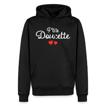 Petite Doucette Humour Surnom Affectueux Femme - Sweat à capuche Premium bio Homme - noir - Devant - Nico (187cm)