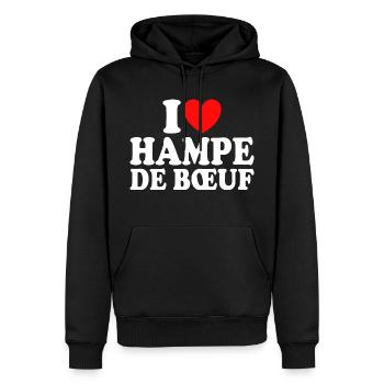 Boucher I Love Hampe De Boeuf - Sweat à capuche Premium bio Homme - noir - Devant - Nico (187cm)