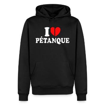 I love Pétanque Sport Humor Pétanque - Männer Premium Bio Hoodie - Schwarz - Vorne - Nico (187cm)