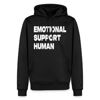 Soutien émotionnel humain - Sweat à capuche Premium bio Homme - noir - Devant - Nico (187cm)