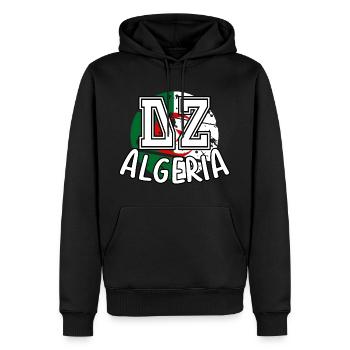 DZ Algérie - Sweat à capuche Premium bio Homme - noir - Devant - Nico (187cm)