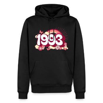 Retro 1993 Fête Anniversaire Femme 30 Ans - Sweat à capuche Premium bio Homme - noir - Devant - Nico (187cm)