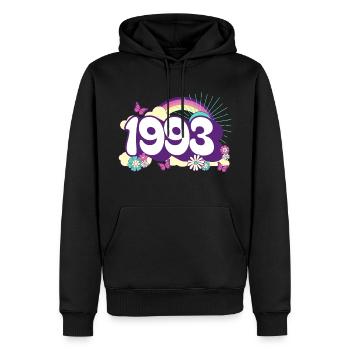 Retro 1993 Fête Anniversaire Femme 30 Ans - Sweat à capuche Premium bio Homme - noir - Devant - Nico (187cm)