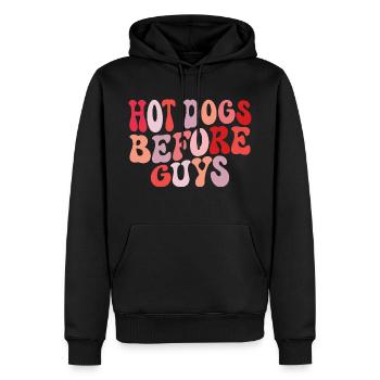 Hot Dogs vor Jungs Humor Hot Dog - Männer Premium Bio Hoodie - Schwarz - Vorne - Nico (187cm)