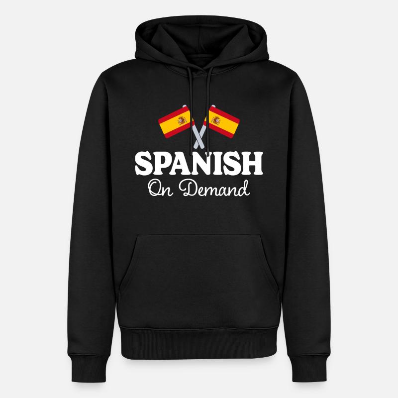 Espagnol Sur Demande Interprète Espagnol - Sweat à capuche Premium bio Homme - noir