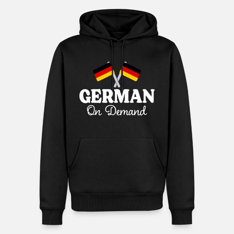 Allemand Sur Demande Interprète Allemand - Sweat à capuche Premium bio Homme - noir