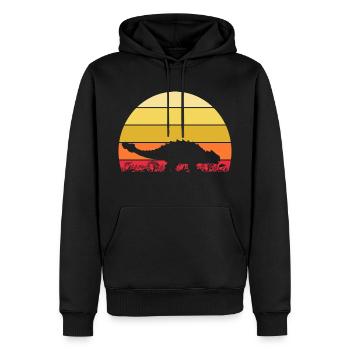 Archéologue Dino Ankylosaure Dinosaure - Sweat à capuche Premium bio Homme - noir - Devant - Nico (187cm)