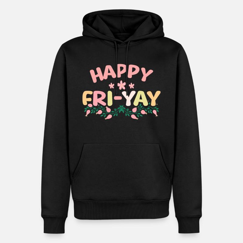 Humour Vendredi Enseignant Weekend - Sweat à capuche Premium bio Homme - noir
