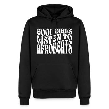 Mädchen hören Afrobeats Musik - Männer Premium Bio Hoodie - Schwarz - Vorne - Nico (187cm)