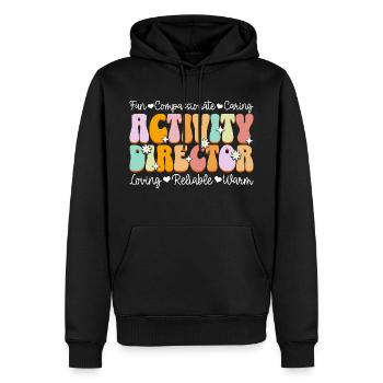 Assistant Équipe Directeur d'Activités - Sweat à capuche Premium bio Homme - noir - Devant - Nico (187cm)