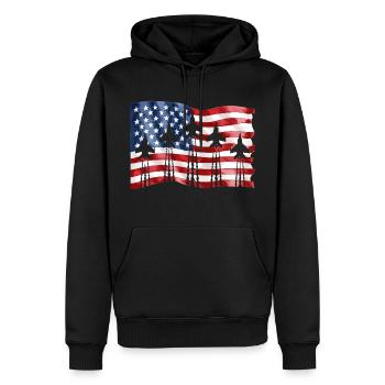 Amerikanische Kampfjets 4. Juli - Männer Premium Bio Hoodie - Schwarz - Vorne - Nico (187cm)