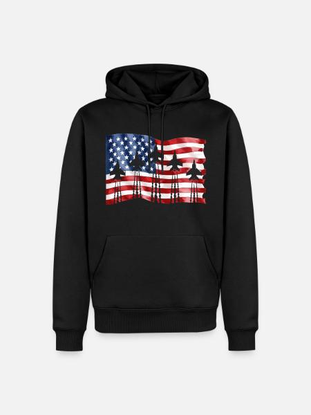 American fighter jets 4 July - Men’s Premium Organic Hoodie - black