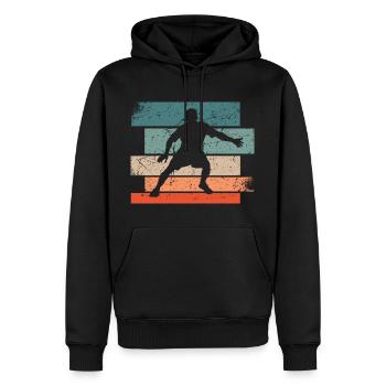 Handball Retro Vintage - Handball - Sweat à capuche Premium bio Homme - noir - Devant - Nico (187cm)