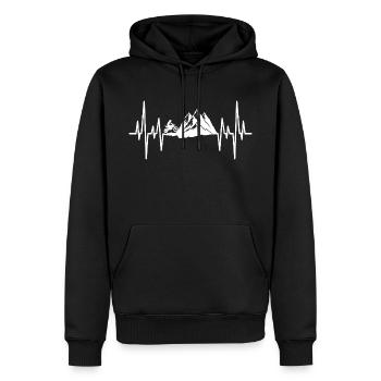 Battements De Cœur Motocross Montagne - Sweat à capuche Premium bio Homme - noir - Devant - Nico (187cm)