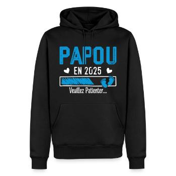 Papua im Jahr 2025 Zukunft Opa Geschenk - Männer Premium Bio Hoodie - Schwarz - Vorne - Nico (187cm)