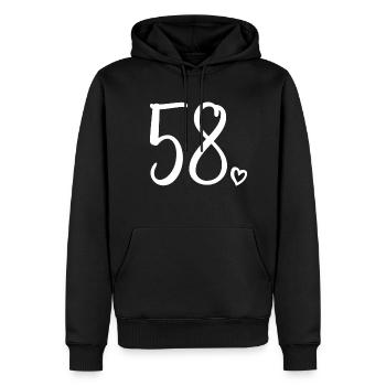 Süße Nummer 58, 58 Jahre alt, Geschenk zum 58. Geburtstag - Männer Premium Bio Hoodie - Schwarz - Vorne - Nico (187cm)