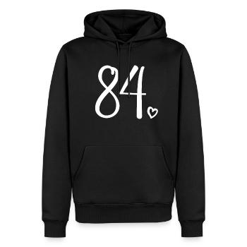 Süße Nummer 84, 84 Jahre alt, Geschenk zum 84. Geburtstag - Männer Premium Bio Hoodie - Schwarz - Vorne - Nico (187cm)