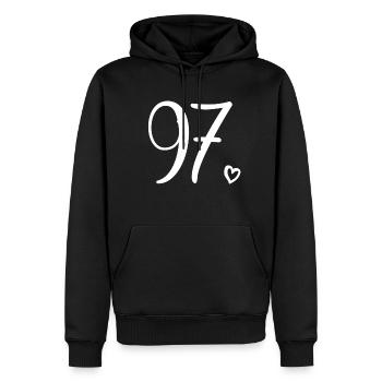 Süße Nummer 97, 97 Jahre alt, Geschenk zum 97. Geburtstag - Männer Premium Bio Hoodie - Schwarz - Vorne - Nico (187cm)