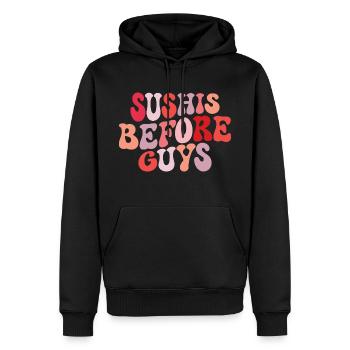 Sushis Avant Les Mecs Humour Sushi - Sweat à capuche Premium bio Homme - noir - Devant - Nico (187cm)