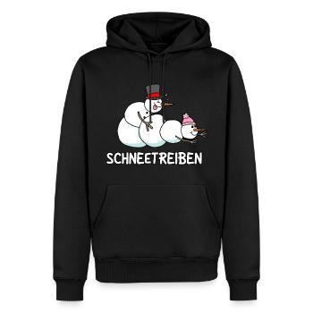 Schneetreiben - Männer Premium Bio Hoodie - Schwarz - Vorne - Nico (187cm)