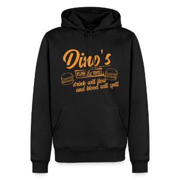 dinos t shirt - Sweat à capuche Premium bio Homme - noir - Devant - Nico (187cm)