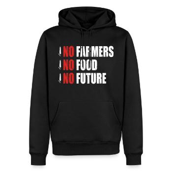 Pas d’agriculteurs, pas de nourriture, pas de futur tracteur Demo Builder - Sweat à capuche Premium bio Homme - noir - Devant - Nico (187cm)