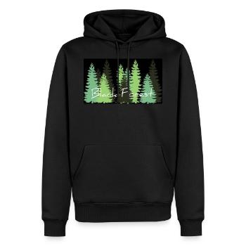 BLACK FOREST TREES - Männer Premium Bio Hoodie - Schwarz - Vorne - Nico (187cm)