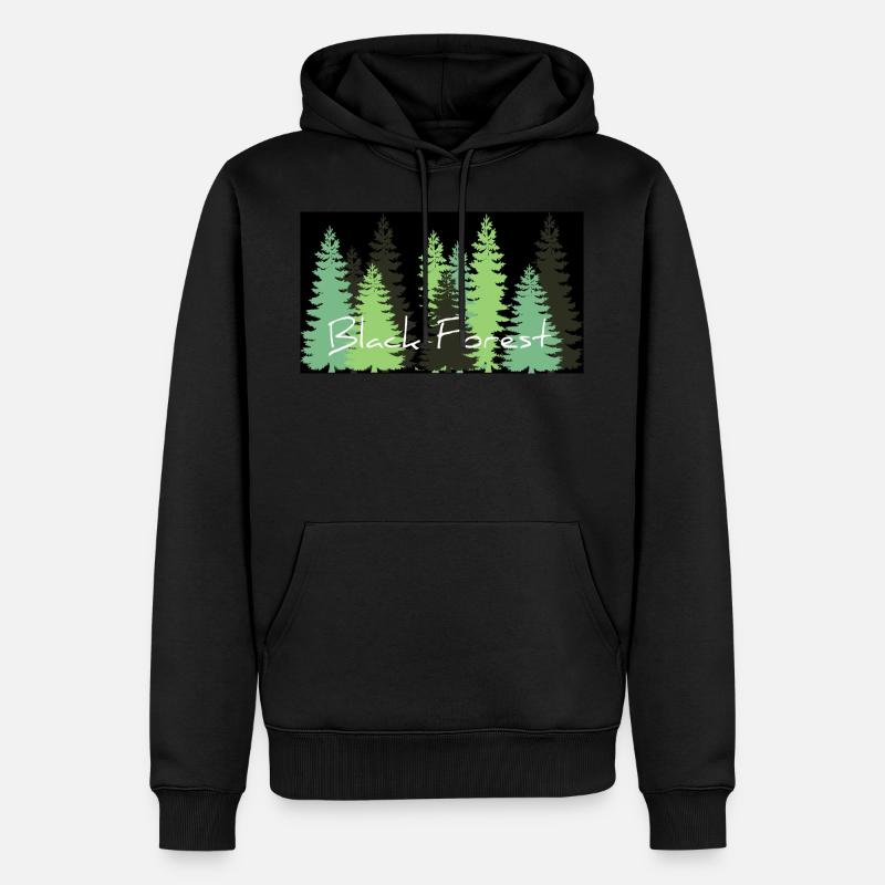 BLACK FOREST TREES - Männer Premium Bio Hoodie - Schwarz