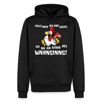 Am Rande des Wahnsinns - Männer Premium Bio Hoodie - Schwarz - Vorne - Nico (187cm)