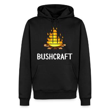 bushcraft feuerstelle outdoor shelter wildlife - Männer Premium Bio Hoodie - Schwarz - Vorne - Nico (187cm)