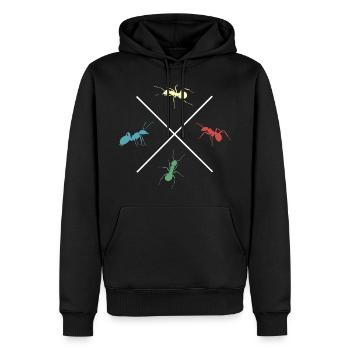 fourmis fourmis amies colonie de fourmis colorées - Sweat à capuche Premium bio Homme - noir - Devant - Nico (187cm)