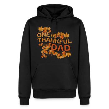 Papa Papa Reconnaissant Laisse de la gratitude - Sweat à capuche Premium bio Homme - noir - Devant - Nico (187cm)