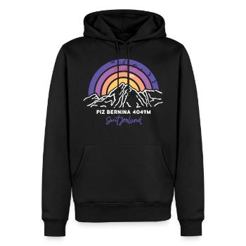 Piz Bernina Engadin Bergsteigen Wandern Schweiz - Männer Premium Bio Hoodie - Schwarz - Vorne - Nico (187cm)