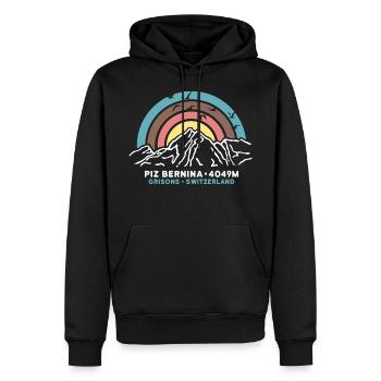 Piz Bernina Engadin Bergsteigen Wandern Schweiz - Männer Premium Bio Hoodie - Schwarz - Vorne - Nico (187cm)