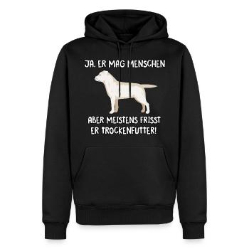 Ja er mag Menschen Labrador - Männer Premium Bio Hoodie - Schwarz - Vorne - Nico (187cm)