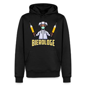 Bierologe - Männer Premium Bio Hoodie - Schwarz - Vorne - Nico (187cm)