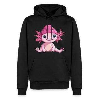 Axolotl Süß Niedlich Baby Kinder Tier Cartoon - Männer Premium Bio Hoodie - Schwarz - Vorne - Nico (187cm)