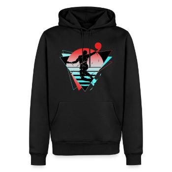 Basketball Basketballer Spieler Fan Neon Bunt - Männer Premium Bio Hoodie - Schwarz - Vorne - Nico (187cm)