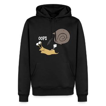 Schnecke oops - Männer Premium Bio Hoodie - Schwarz - Vorne - Nico (187cm)