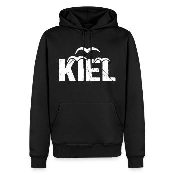 Kiel Möwe Hansestadt Kiel - Männer Premium Bio Hoodie - Schwarz - Vorne - Nico (187cm)