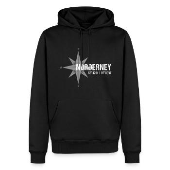 Norderney Koordinaten Kompass - Männer Premium Bio Hoodie - Schwarz - Vorne - Nico (187cm)