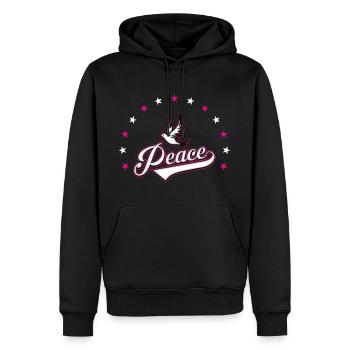 Paix - Sweat à capuche Premium bio Homme - noir - Devant - Nico (187cm)
