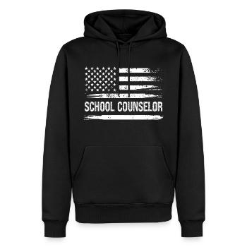 USA Amerikanischer Schulberater - Männer Premium Bio Hoodie - Schwarz - Vorne - Nico (187cm)