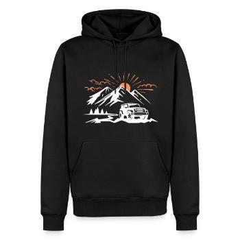 Geländewagen 4x4 Geländewagen - Männer Premium Bio Hoodie - Schwarz - Vorne - Nico (187cm)