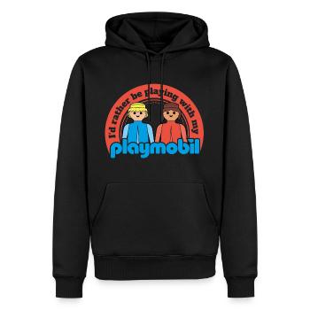 Playmobil Logo For Playmobil Lovers - Men’s Premium Organic Hoodie - black - Front - Nico (187cm)