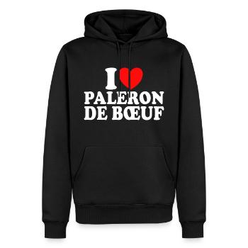 Boucher I Love Paleron De Boeuf - Sweat à capuche Premium bio Homme - noir - Devant - Nico (187cm)
