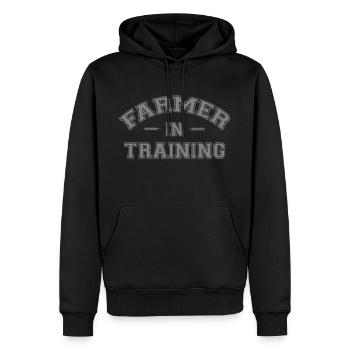 Bauer in Ausbildung Retro Abschluss als Landwirt - Männer Premium Bio Hoodie - Schwarz - Vorne - Nico (187cm)