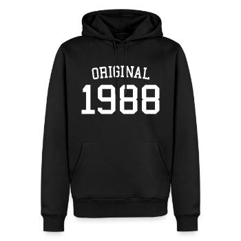 Original 1988 - 34 ans, cadeau de 34e anniversaire - Sweat à capuche Premium bio Homme - noir - Devant - Nico (187cm)