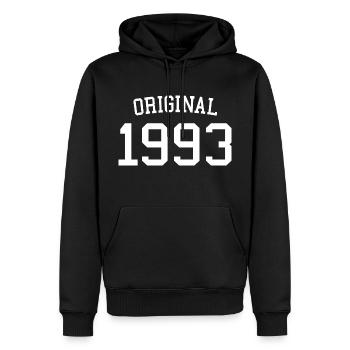 Original 1993 - 30 ans, cadeau de 30e anniversaire - Sweat à capuche Premium bio Homme - noir - Devant - Nico (187cm)